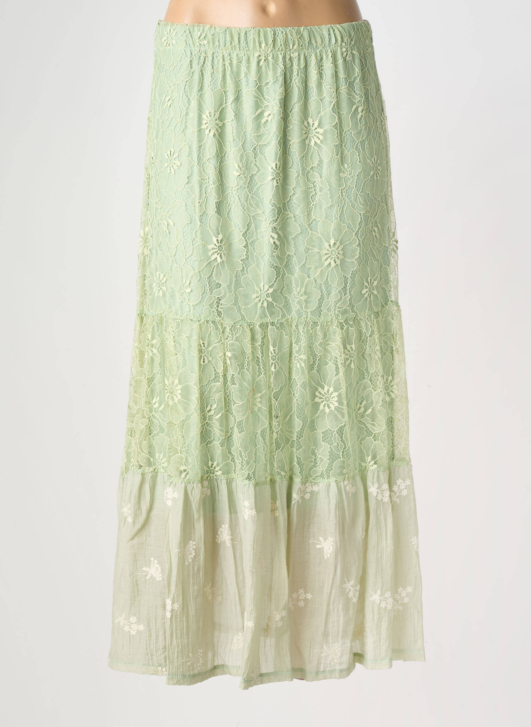 Jupe longue coupe droite vert ALTAMIRA femme