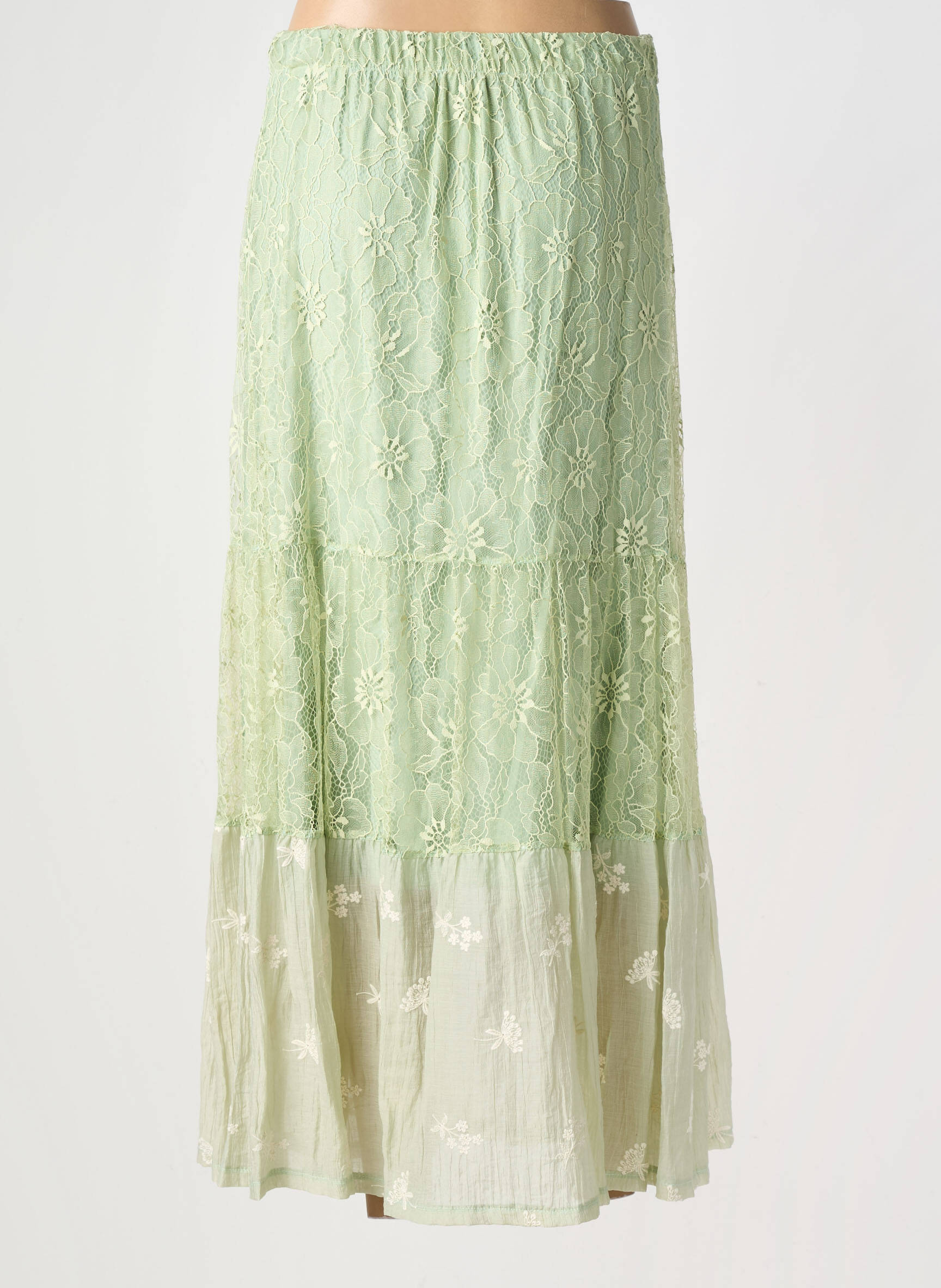 Jupe longue coupe droite vert ALTAMIRA femme