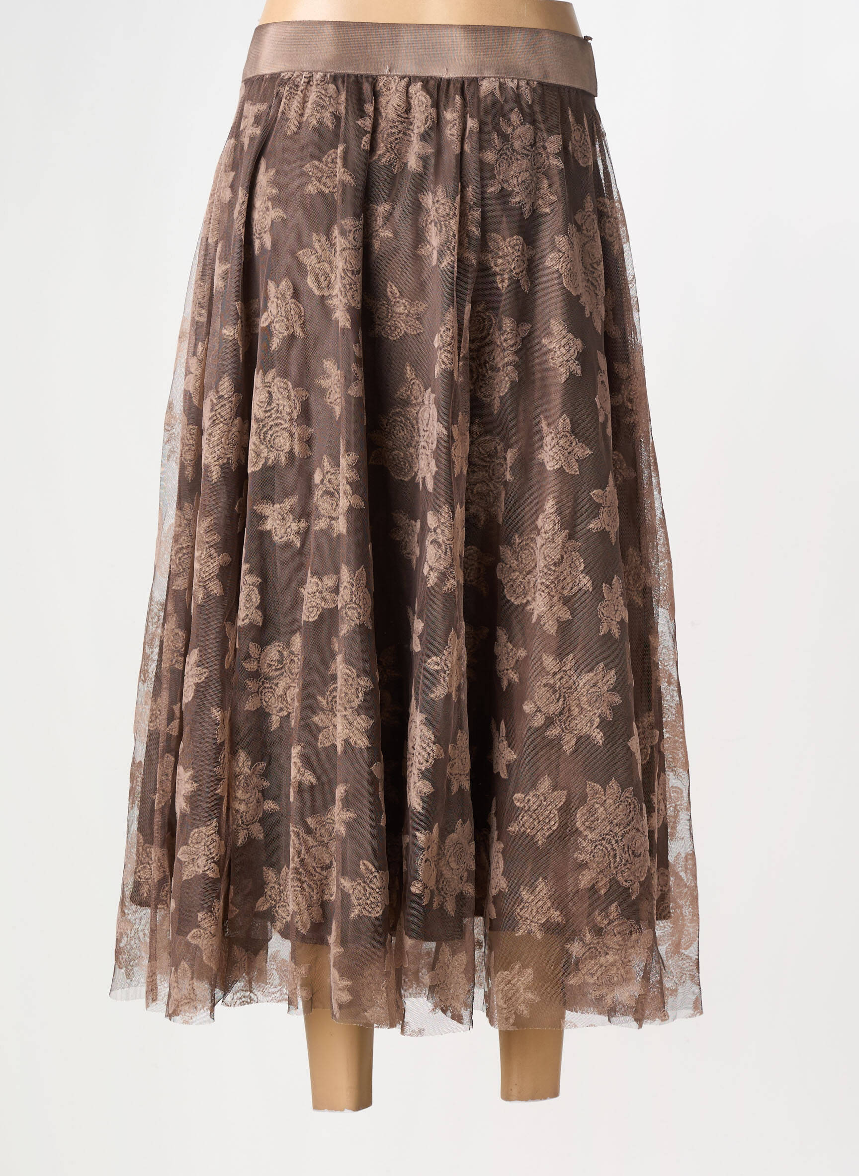Jupe longue doublure marron ALTAMIRA femme