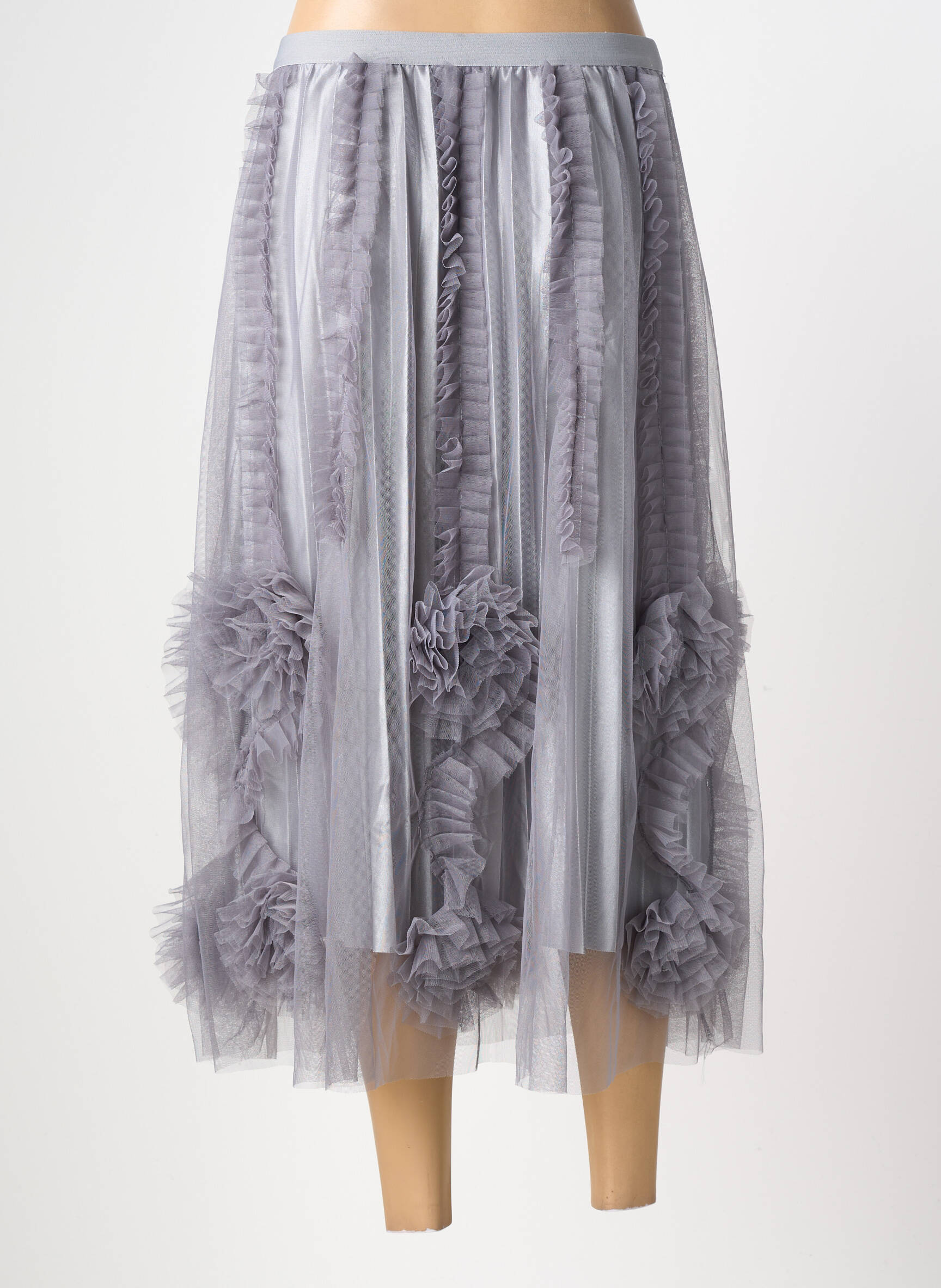 Jupe longue coupe droite gris CIVICO 1 femme
