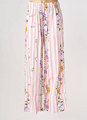 Pantalon droit tissage popeline taille normale rose LUMINA femme