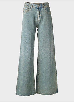 Jeans coupe large tissage brut taille normale bleu KING KONG femme