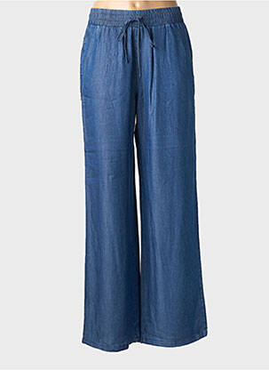 Pantalon droit tissage popeline taille normale bleu DIANA GALLESI femme