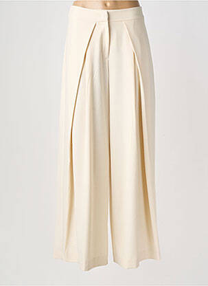 Pantalon large tissage popeline taille normale beige KING KONG femme