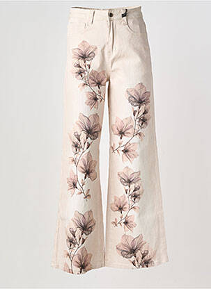 Jeans coupe large tissage brut taille normale beige ALTAMIRA femme