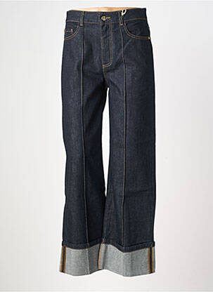 Jeans coupe large tissage brut taille normale bleu ANGELA DAVIS femme