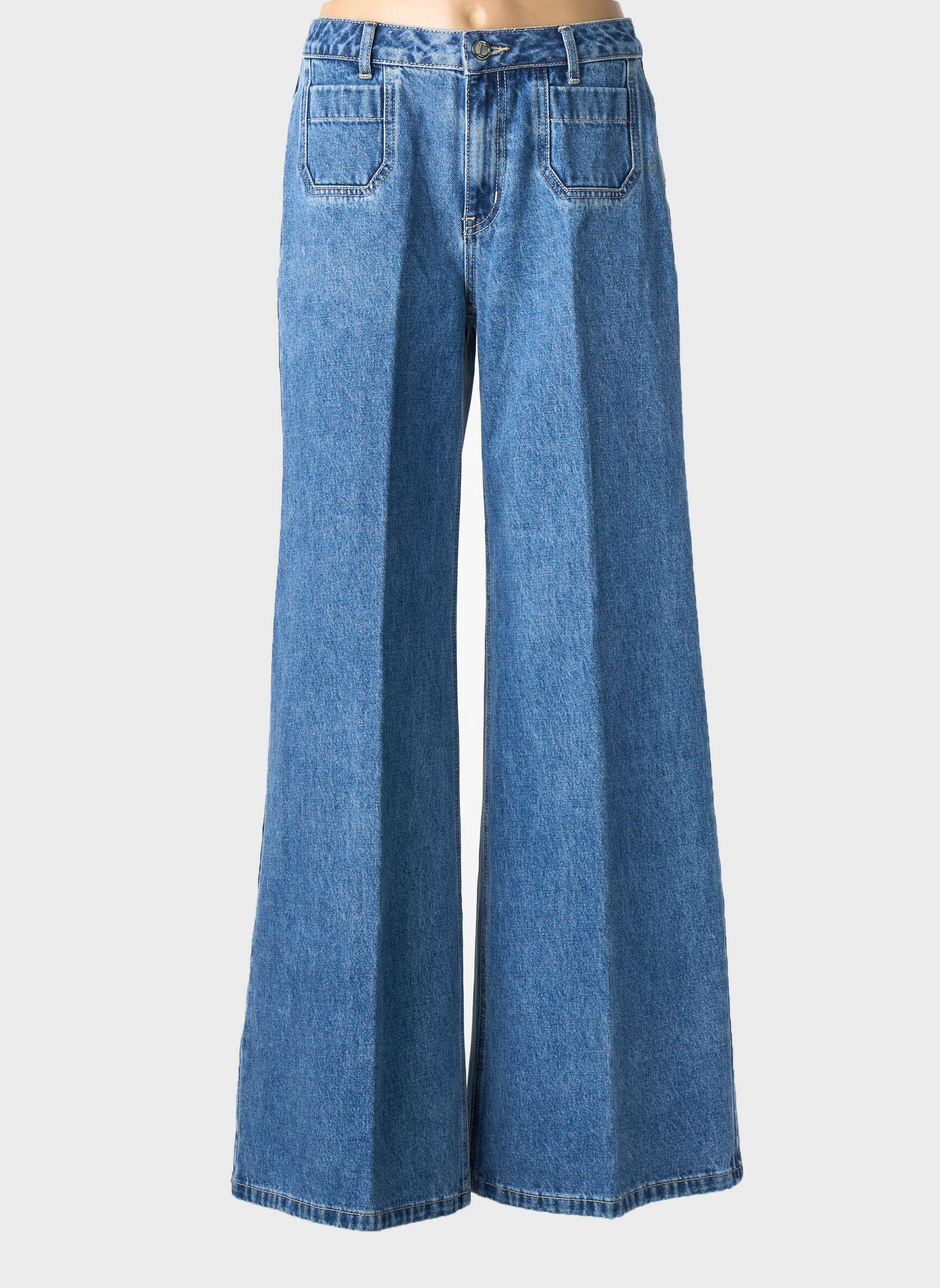 Jeans coupe large tissage brut taille normale bleu DIANA GALLESI femme