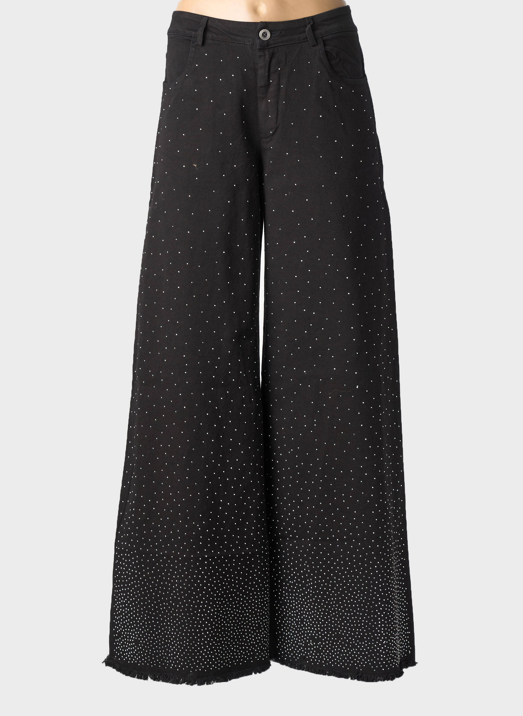 Jeans coupe large tissage brut taille normale noir CIVICO 1 femme