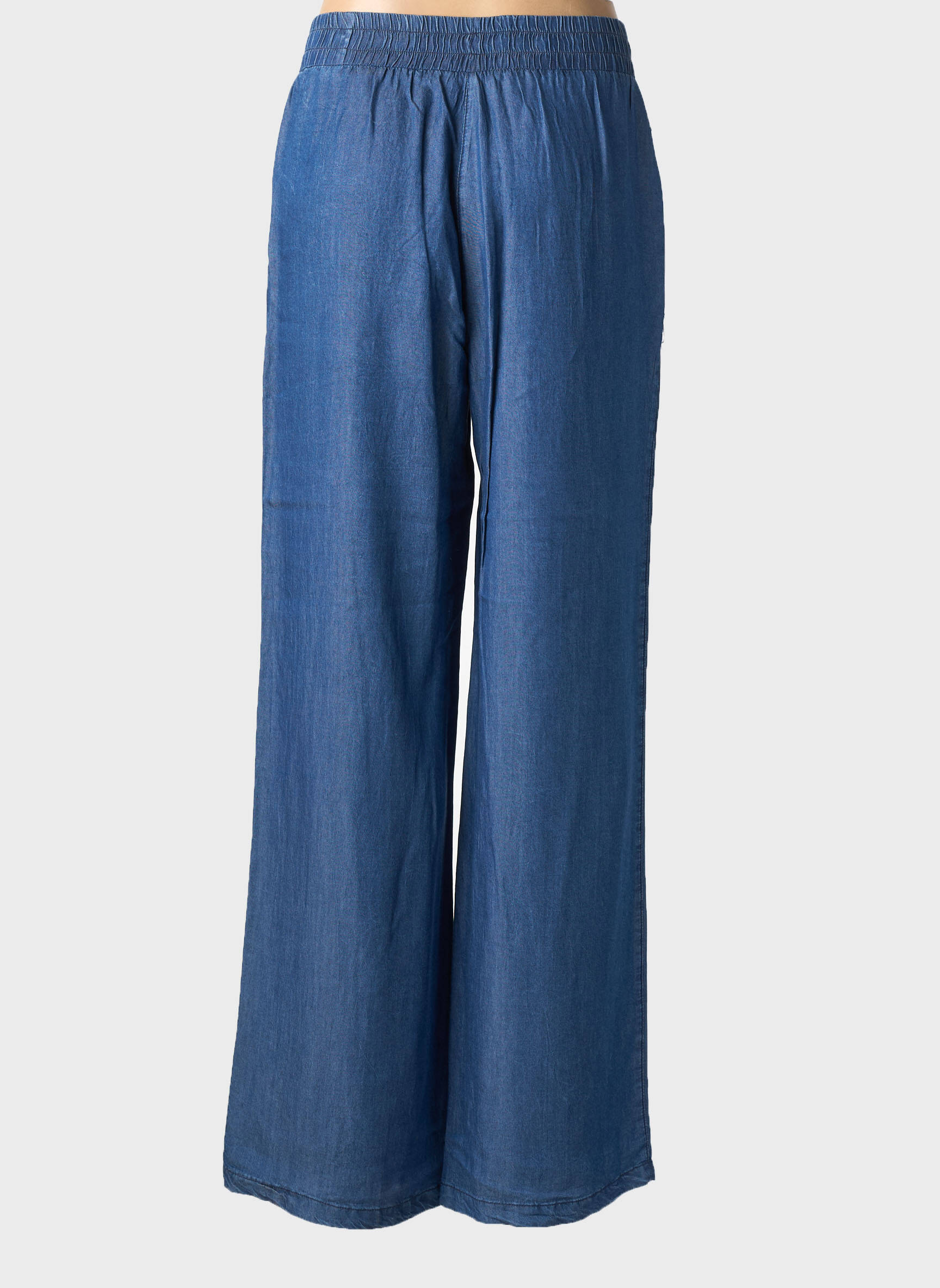 Pantalon droit tissage popeline taille normale bleu DIANA GALLESI femme