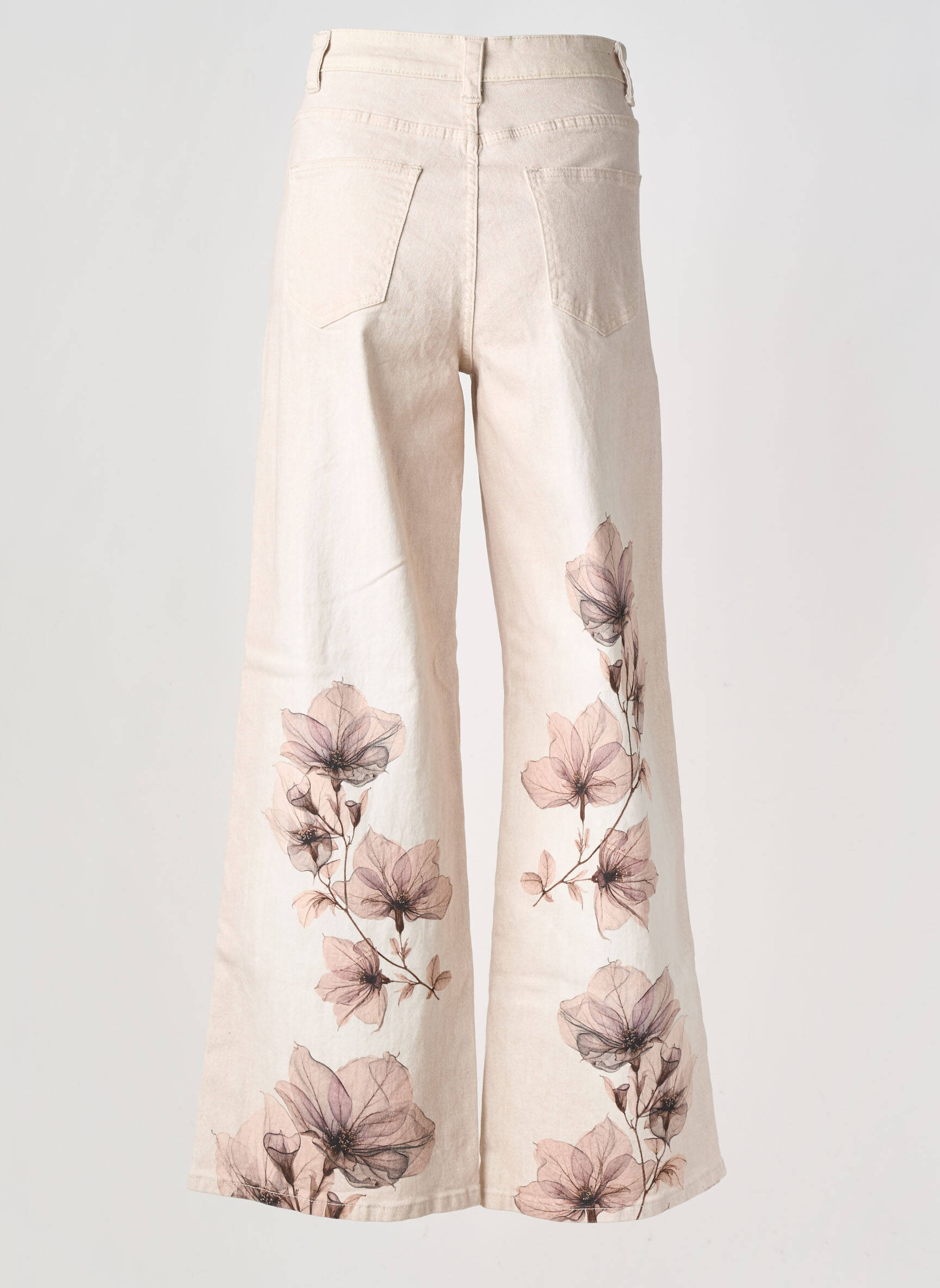 Jeans coupe large tissage brut taille normale beige ALTAMIRA femme