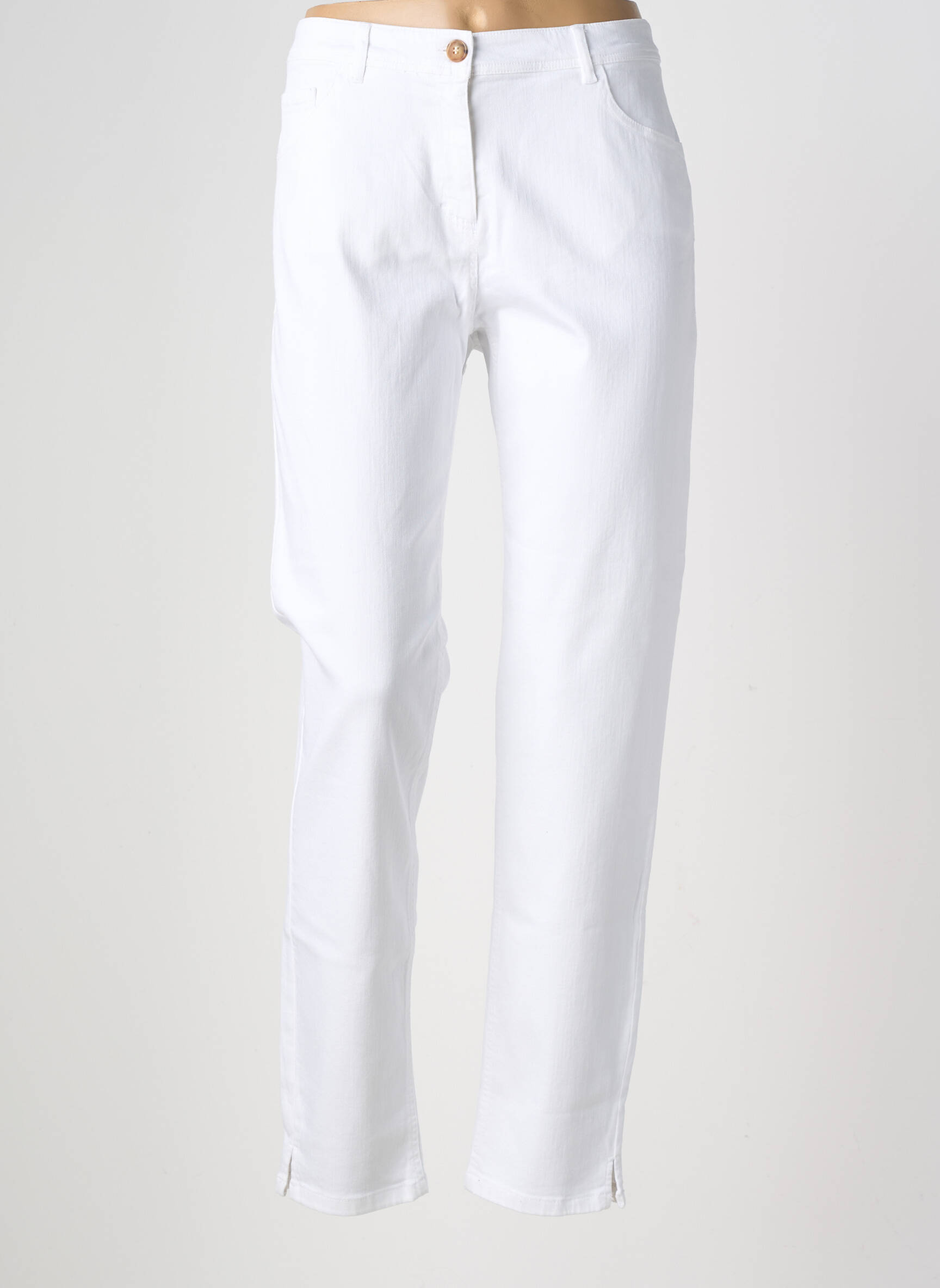 Jeans coupe slim tissage brut taille normale blanc DIANA GALLESI femme