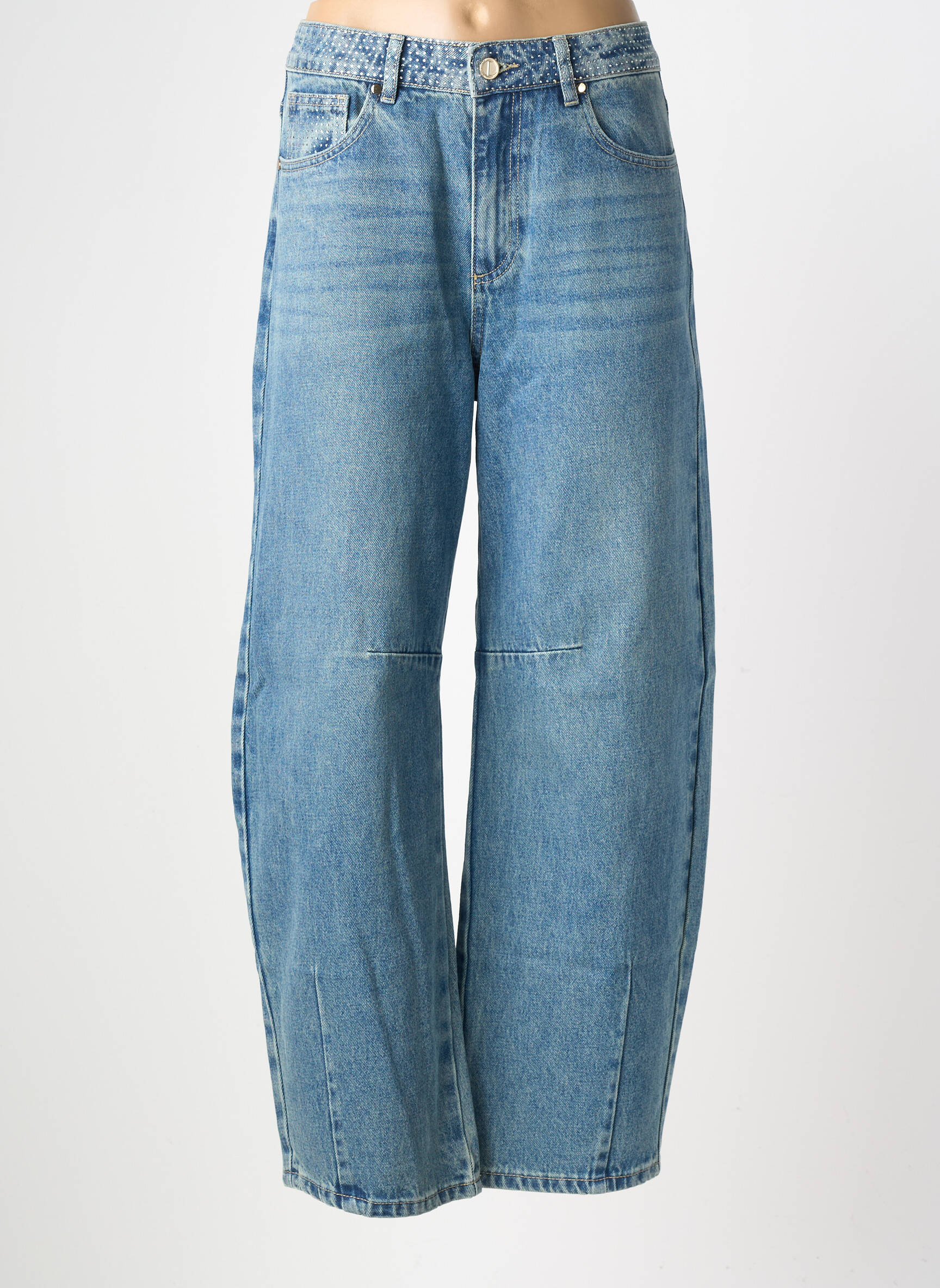 Jeans coupe large tissage brut taille normale bleu DIANA GALLESI femme