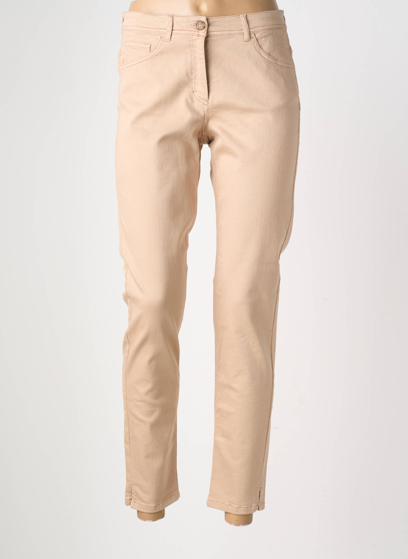 Jeans coupe slim tissage brut taille normale beige DIANA GALLESI femme
