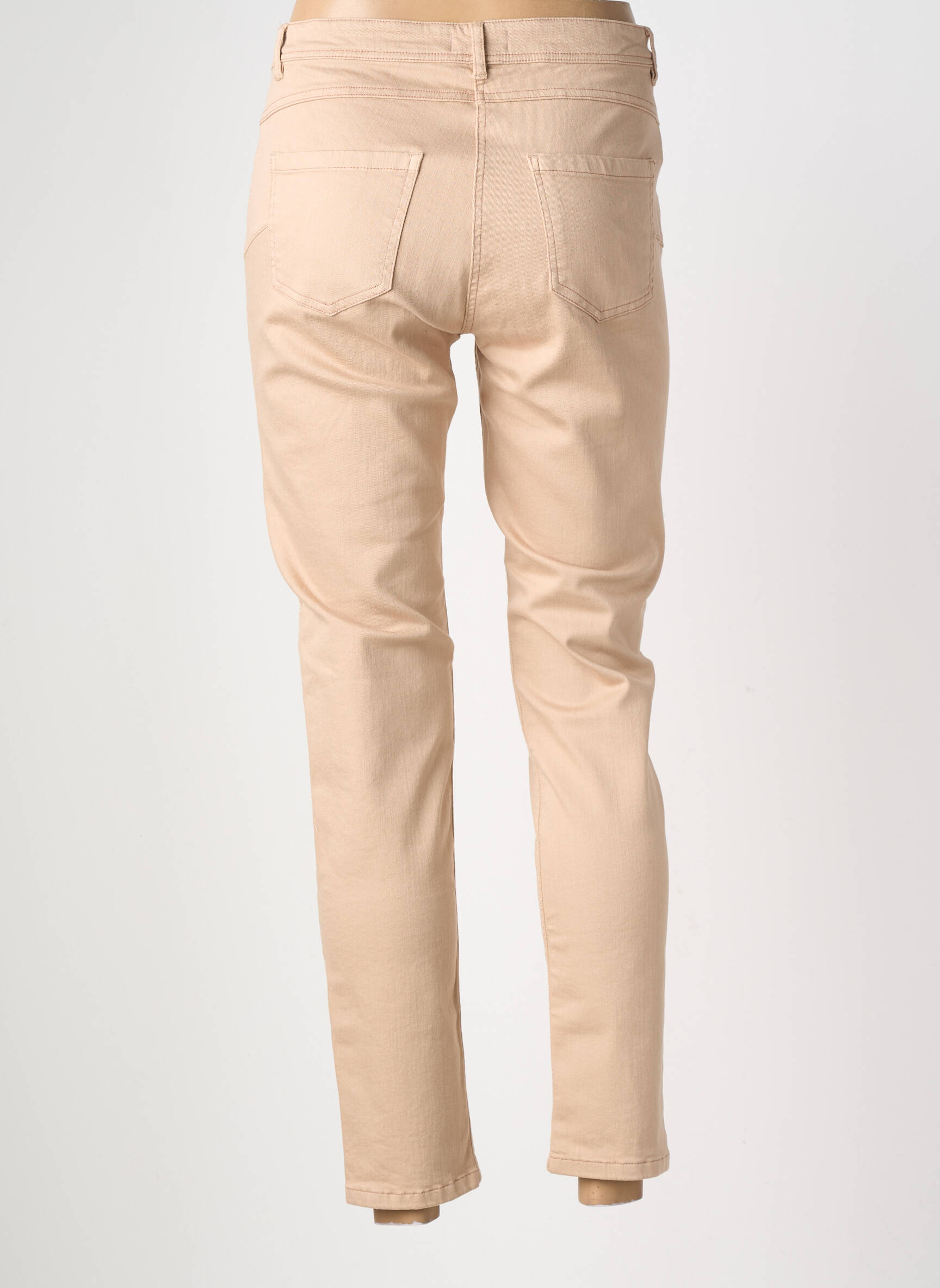 Jeans coupe slim tissage brut taille normale beige DIANA GALLESI femme