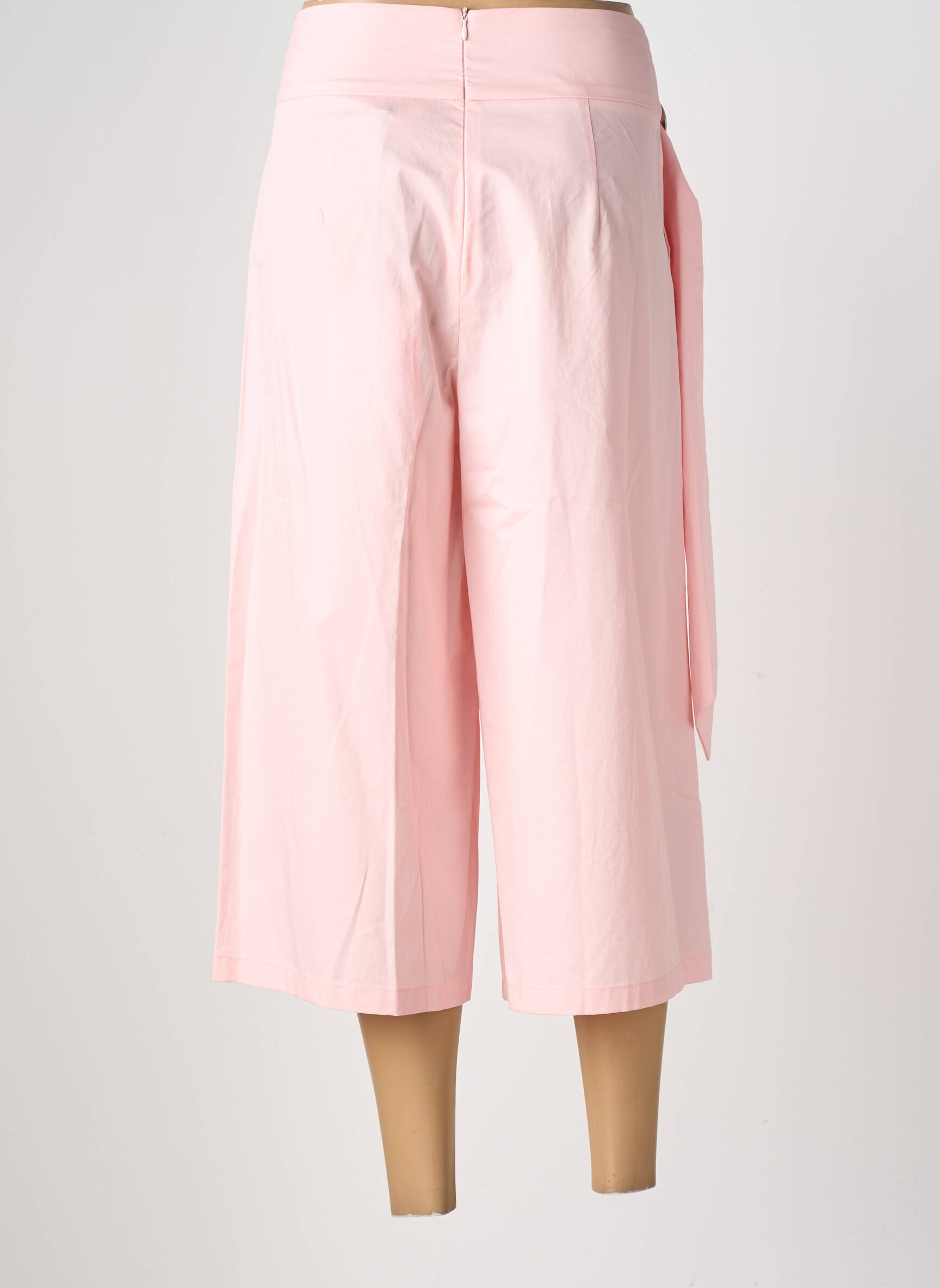 Pantacourt tissage popeline taille normale rose LUMINA femme