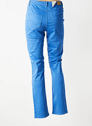 Pantalon slim tissage popeline taille normale bleu KANOPE femme