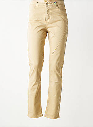 Pantalon slim tissage popeline taille normale beige KANOPE femme