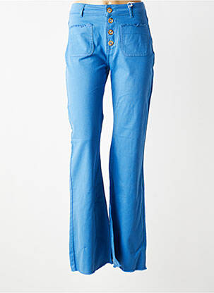 Jean coupe flare stretch taille haute bleu KANOPE femme