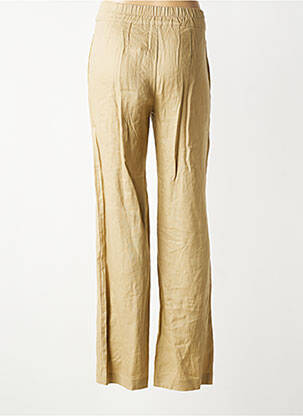 Pantalon droit tissage crêpe taille haute beige SCHOOL RAG femme