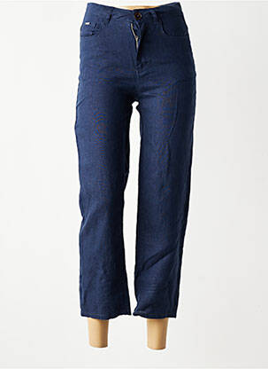 Pantalon 7/8 taille haute taille haute bleu VAN-DOS femme