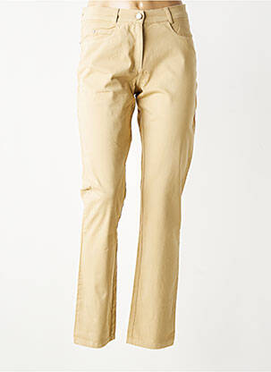 Pantalon slim tissage popeline taille normale beige QUATTRO femme