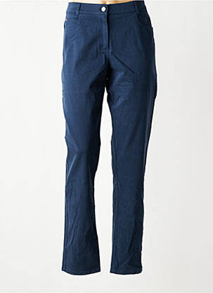 Pantalon slim tissage popeline taille normale bleu QUATTRO femme