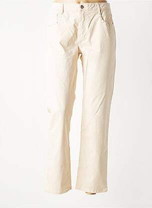 Pantalon droit tissage popeline taille normale beige LOLA ESPELETA femme