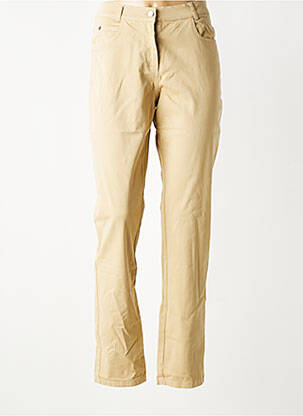Pantalon slim tissage popeline taille normale beige QUATTRO femme