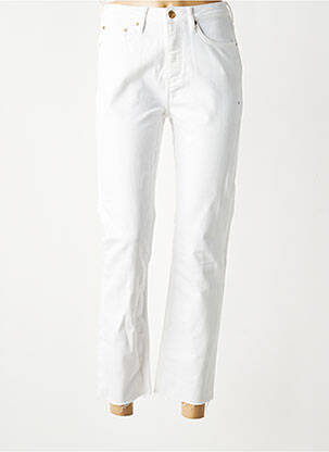 Jeans coupe slim taille haute taille haute blanc REIKO femme