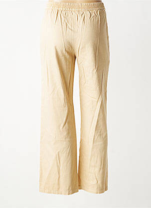 Pantalon droit tissage crêpe taille haute beige REIKO femme