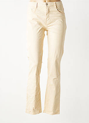 Pantalon slim taille haute taille haute beige LOLA ESPELETA femme