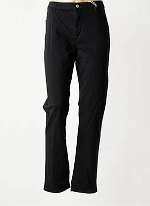 Pantalon droit tissage popeline taille normale noir KANOPE femme