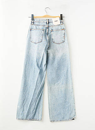 Jeans coupe large effet usé délavé taille haute bleu REIKO femme