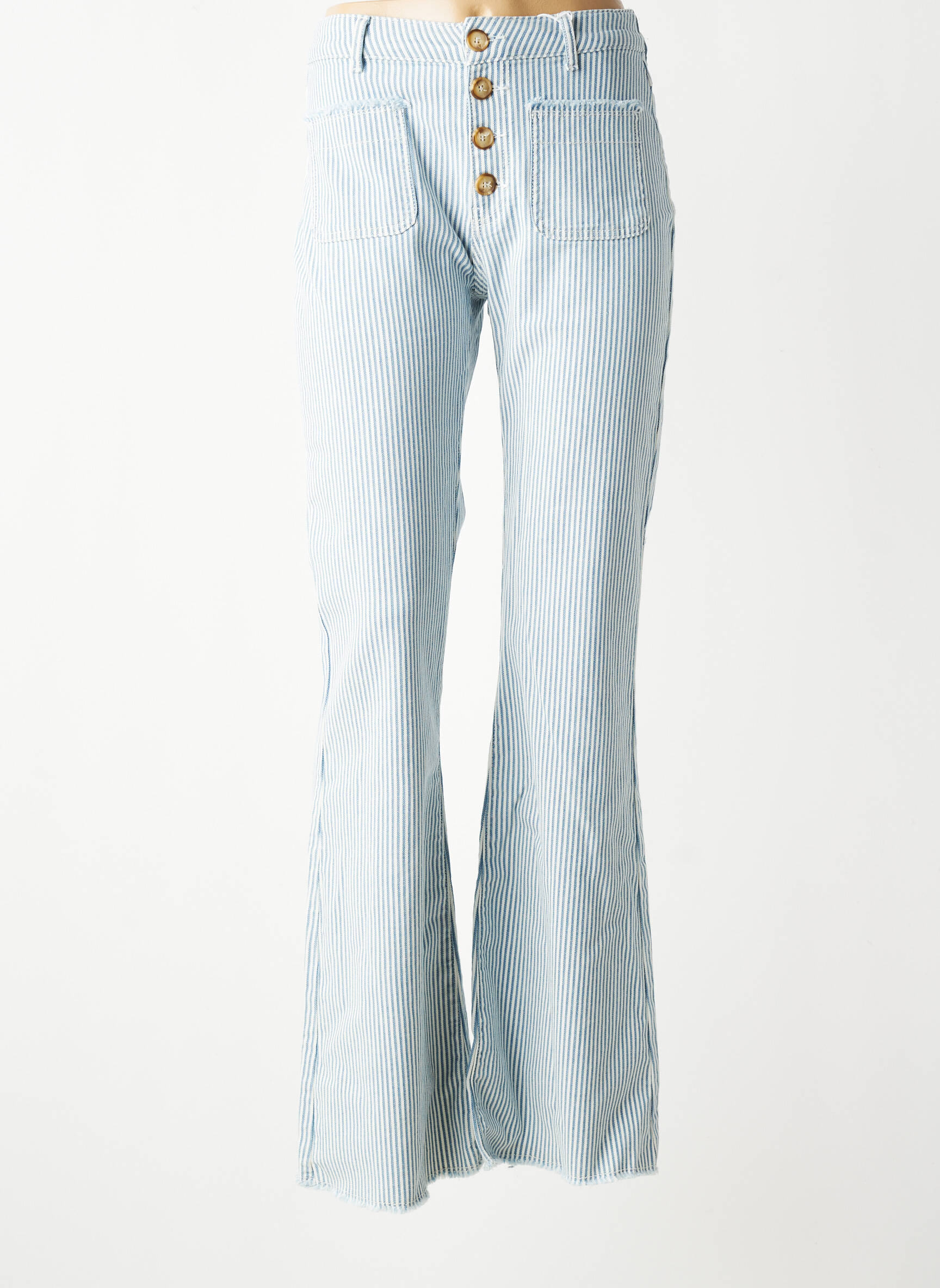 Jean coupe flare taille haute taille haute bleu KANOPE femme