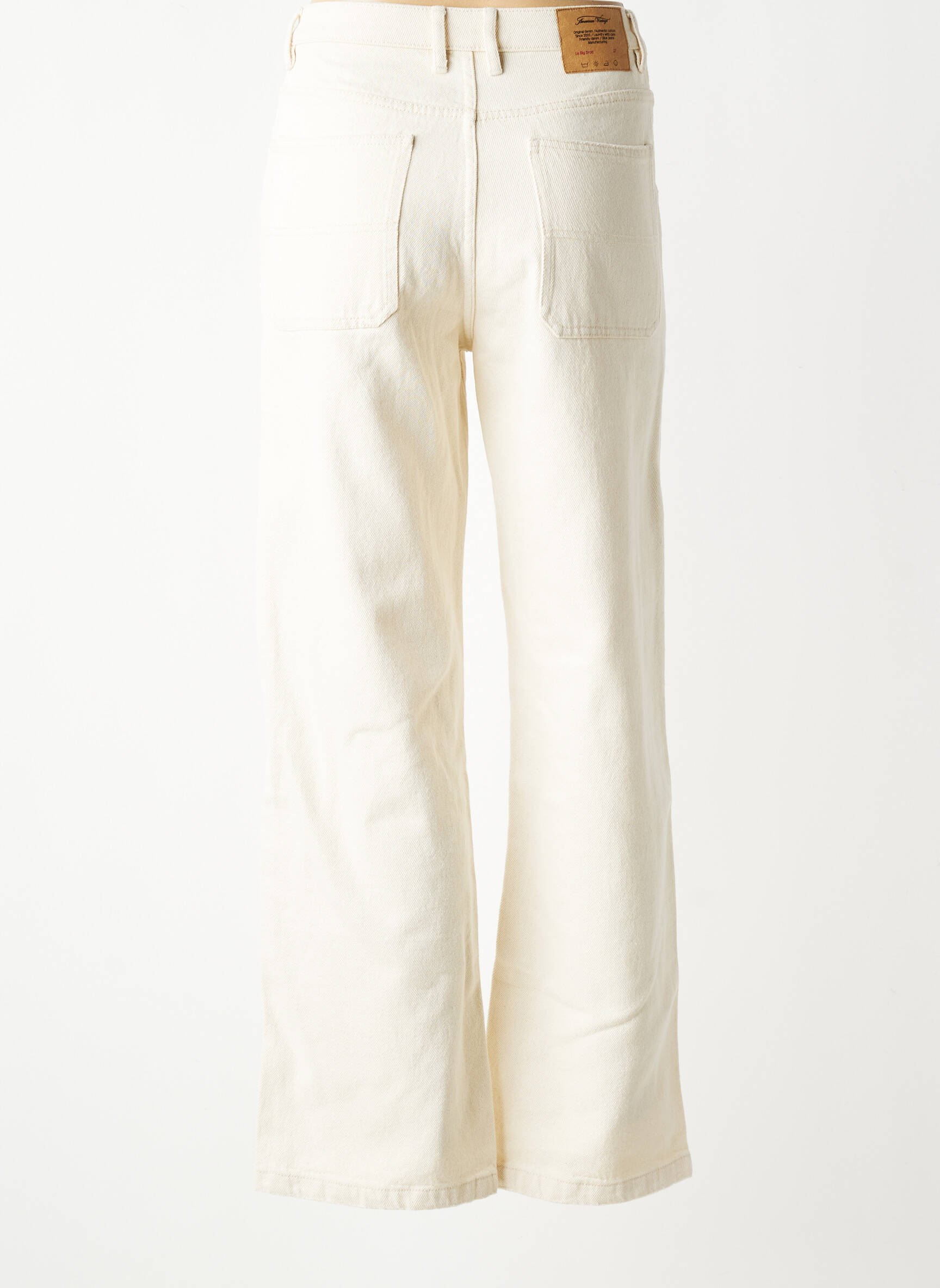 Jeans coupe large poches taille haute beige AMERICAN VINTAGE femme