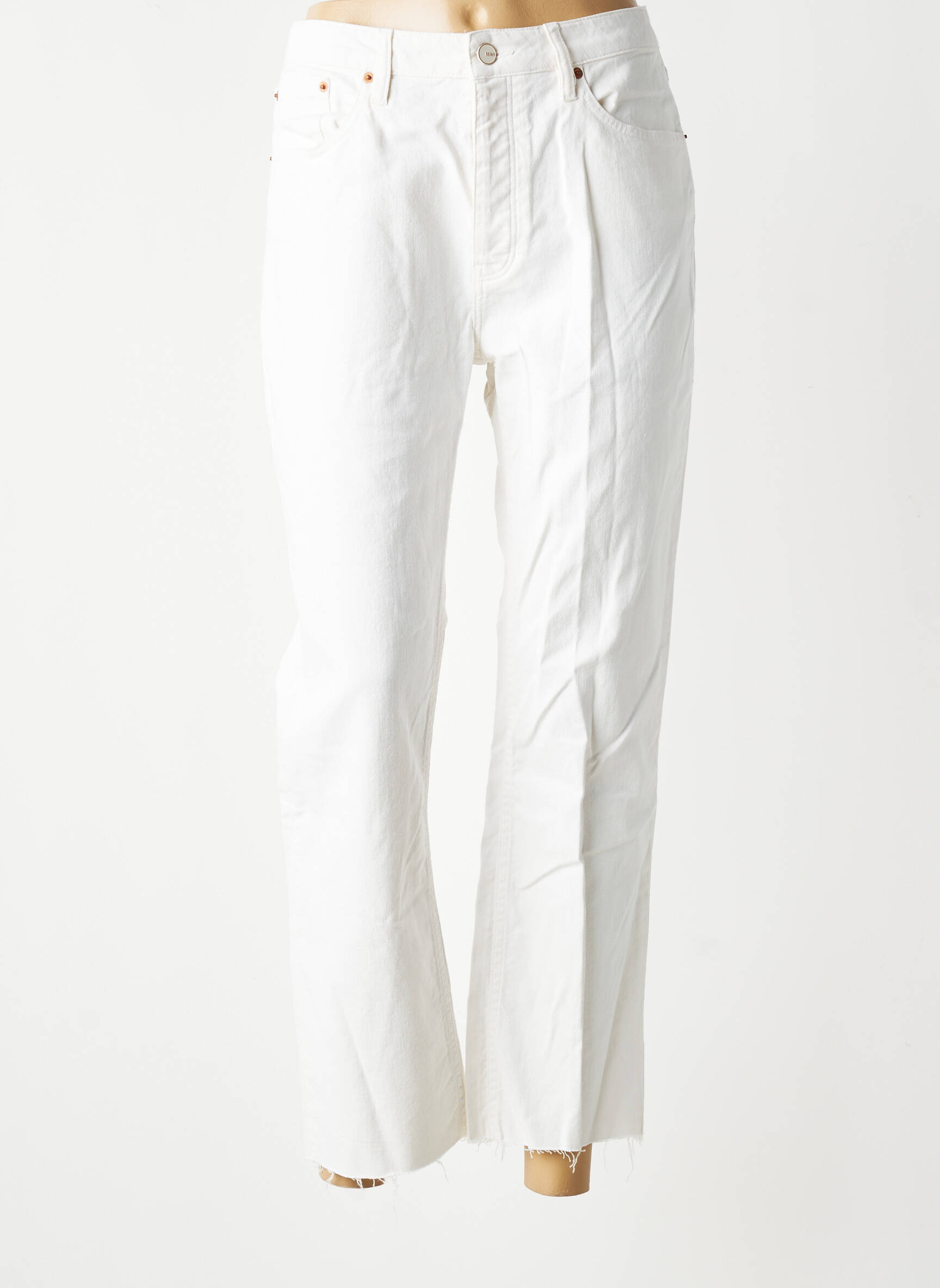 Jeans coupe droite stretch taille normale beige REIKO femme