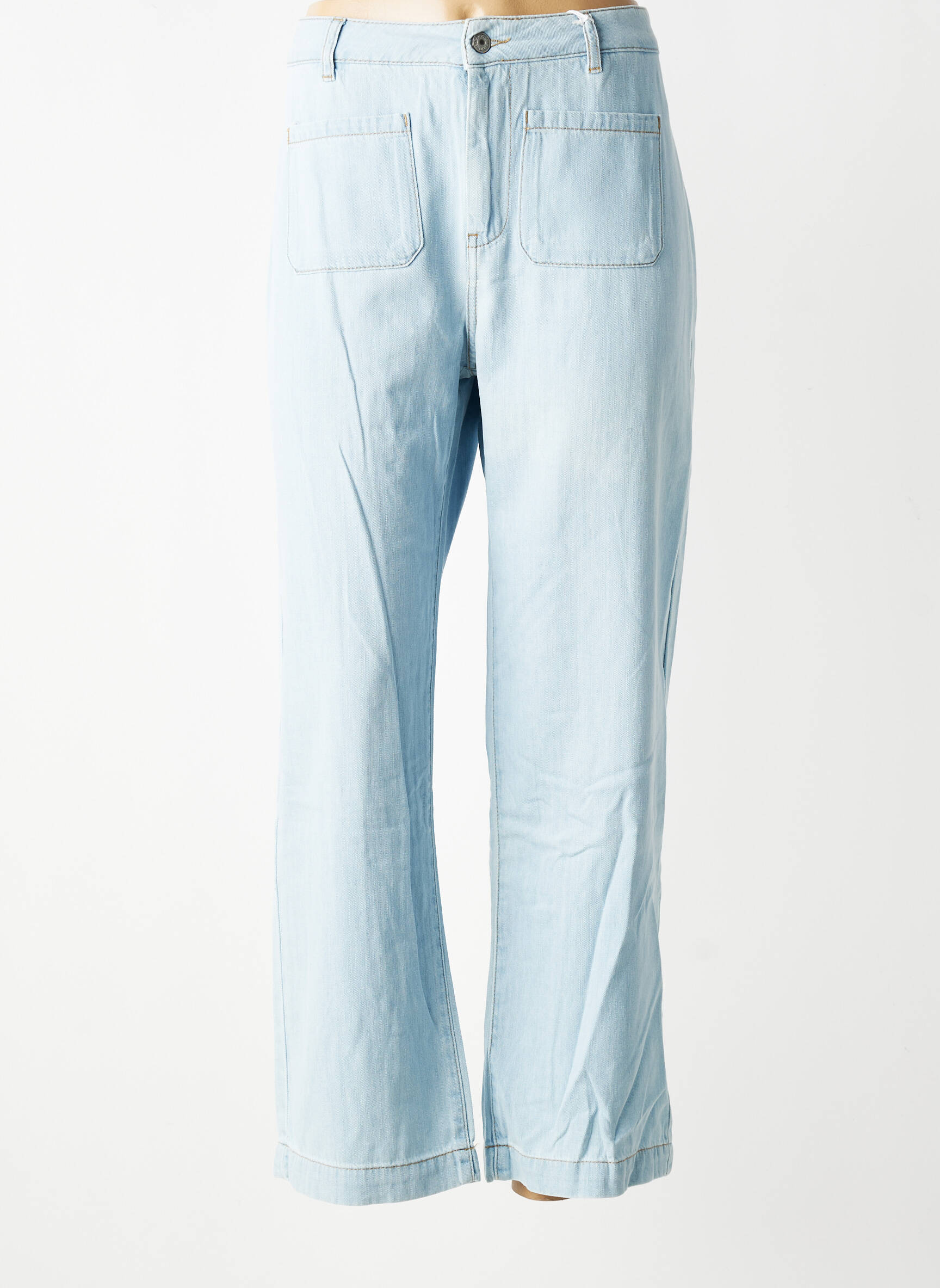 Jeans coupe droite stretch taille normale bleu KANOPE femme