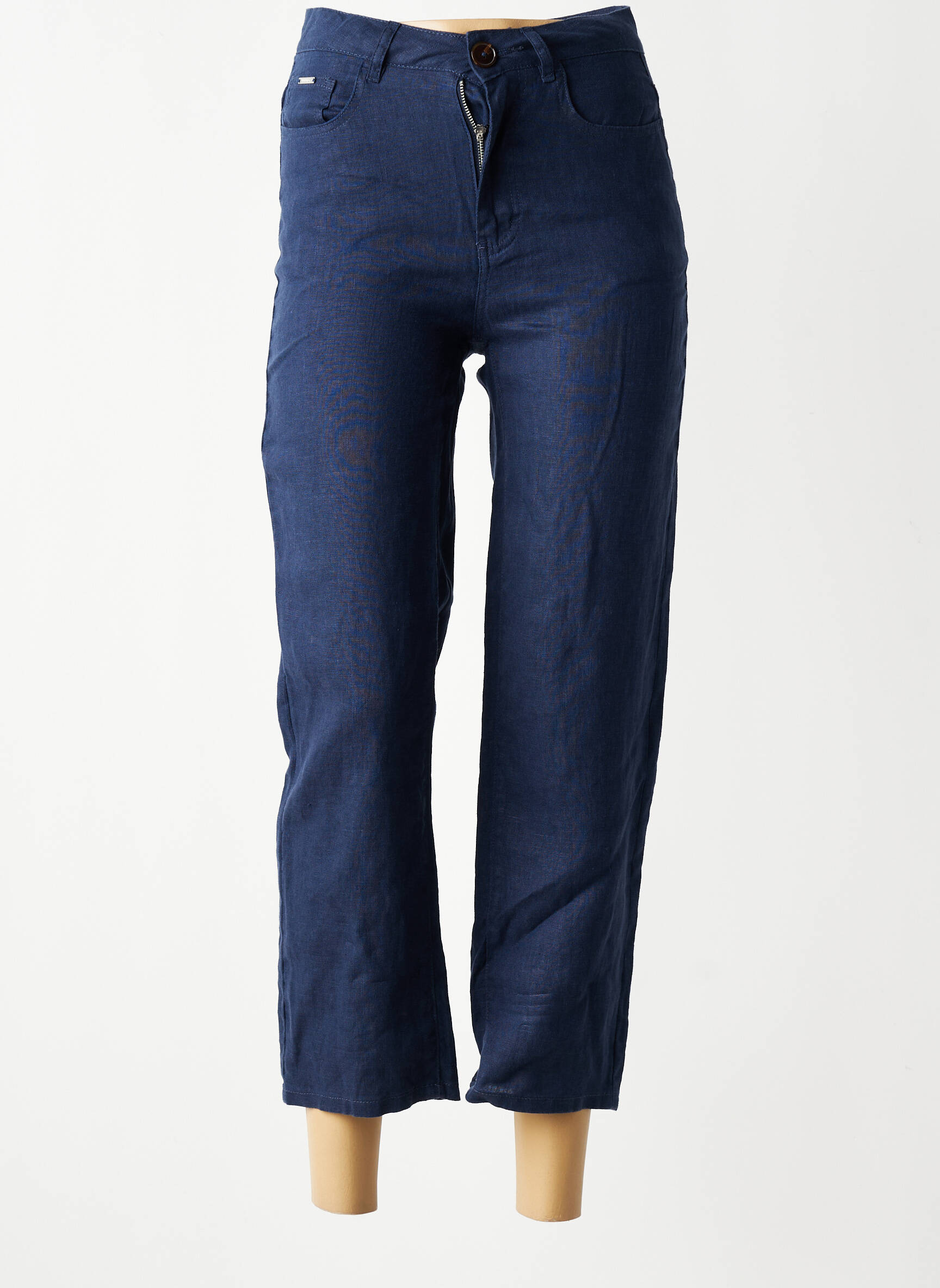 Pantalon 7/8 taille haute taille haute bleu VAN-DOS femme