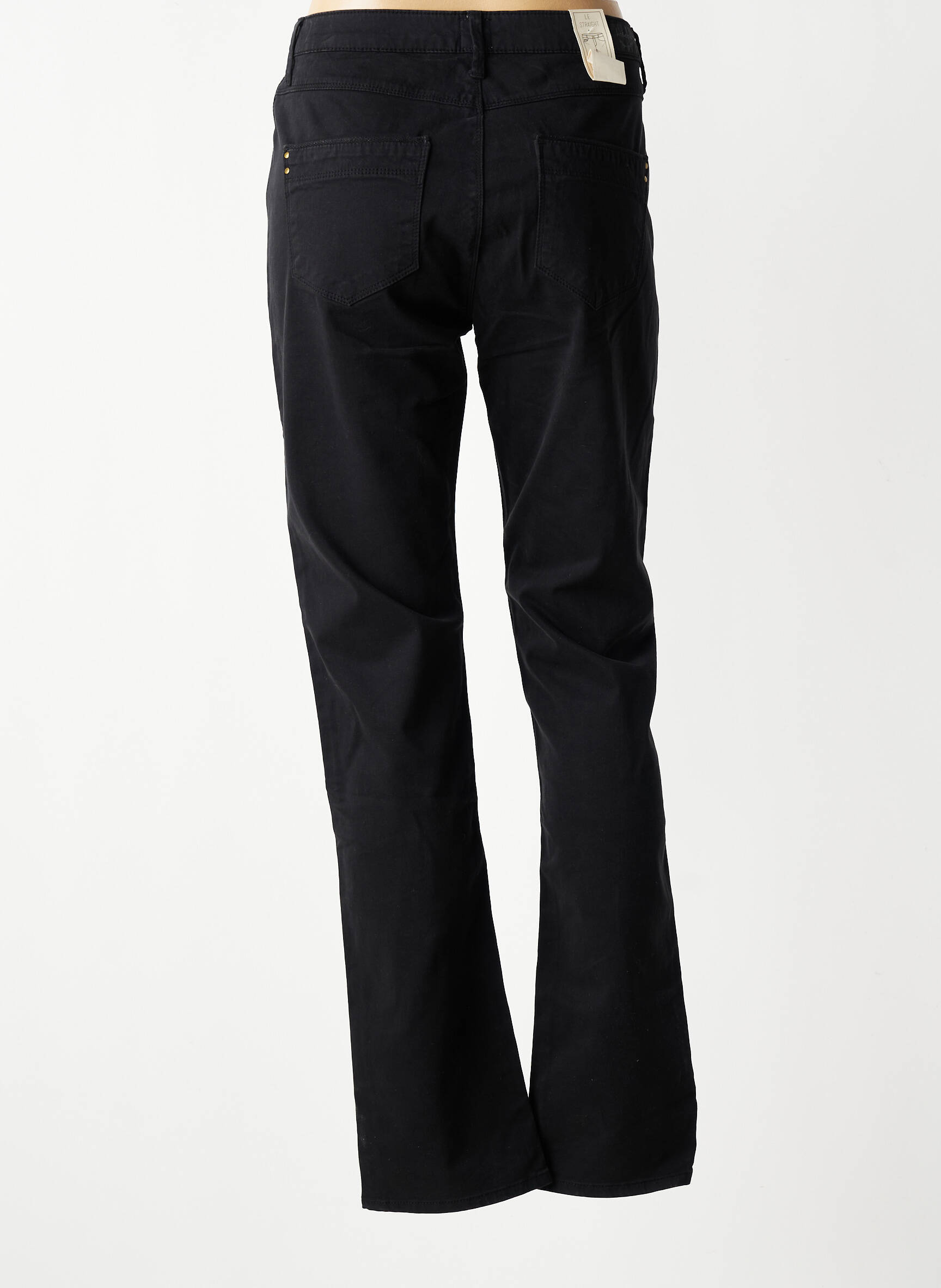 Pantalon slim tissage popeline taille normale noir KANOPE femme
