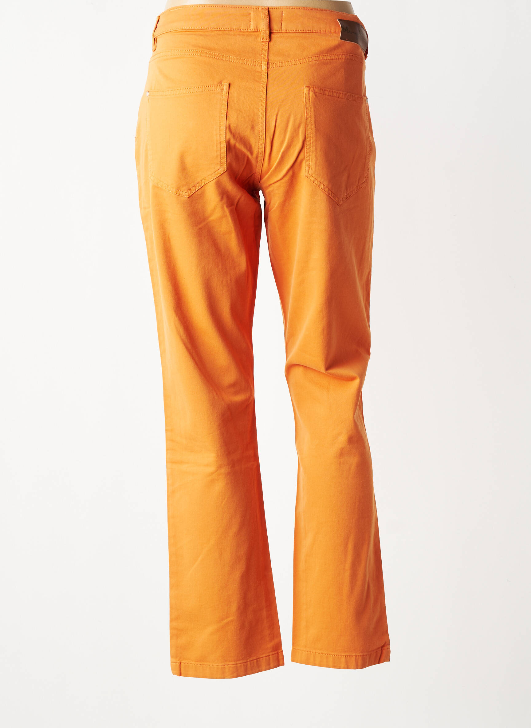 Pantalon droit tissage popeline taille normale orange LOLA ESPELETA femme