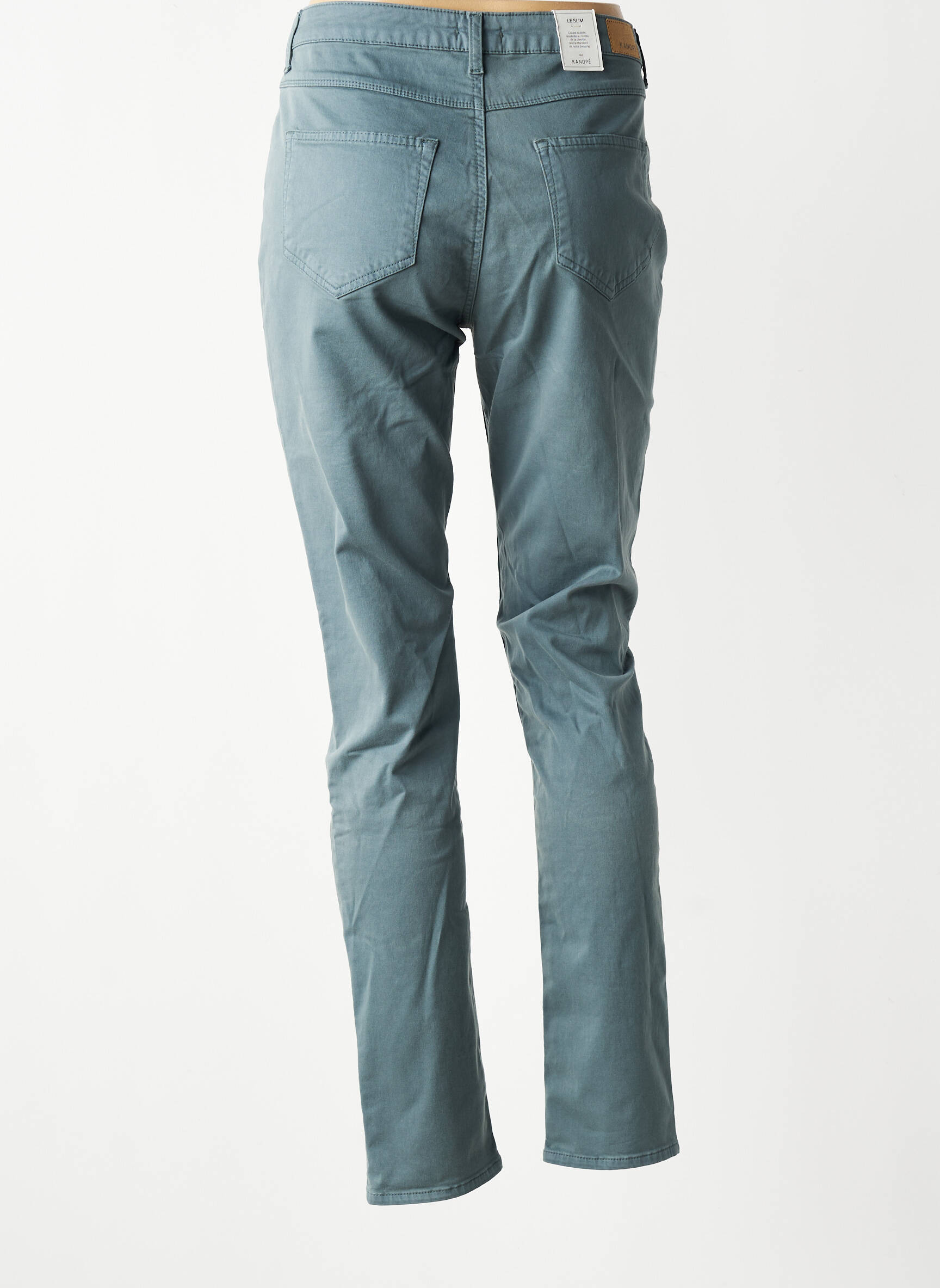 Pantalon slim tissage popeline taille normale gris KANOPE femme