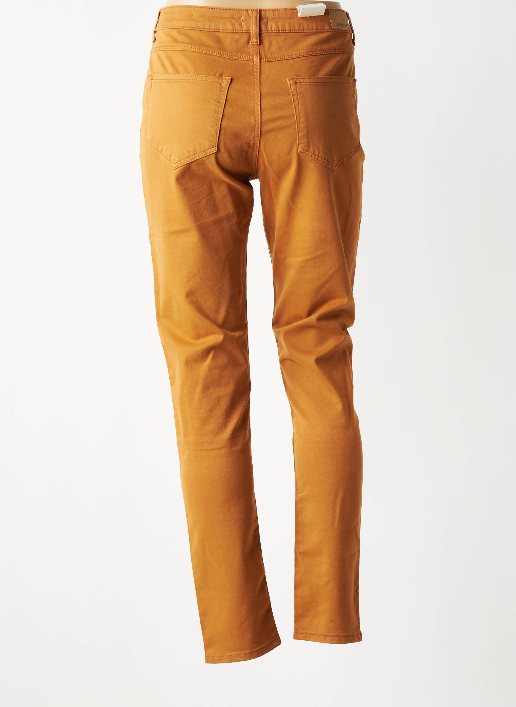 Pantalon slim tissage popeline taille normale jaune KANOPE femme
