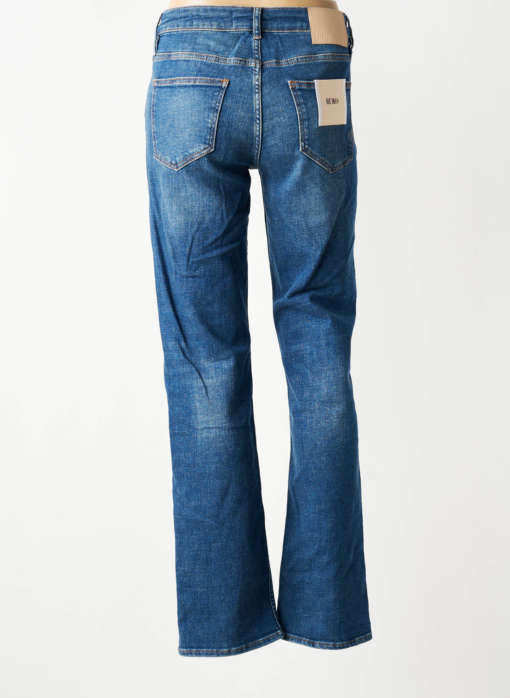 Jeans coupe droite stretch taille normale bleu REIKO femme