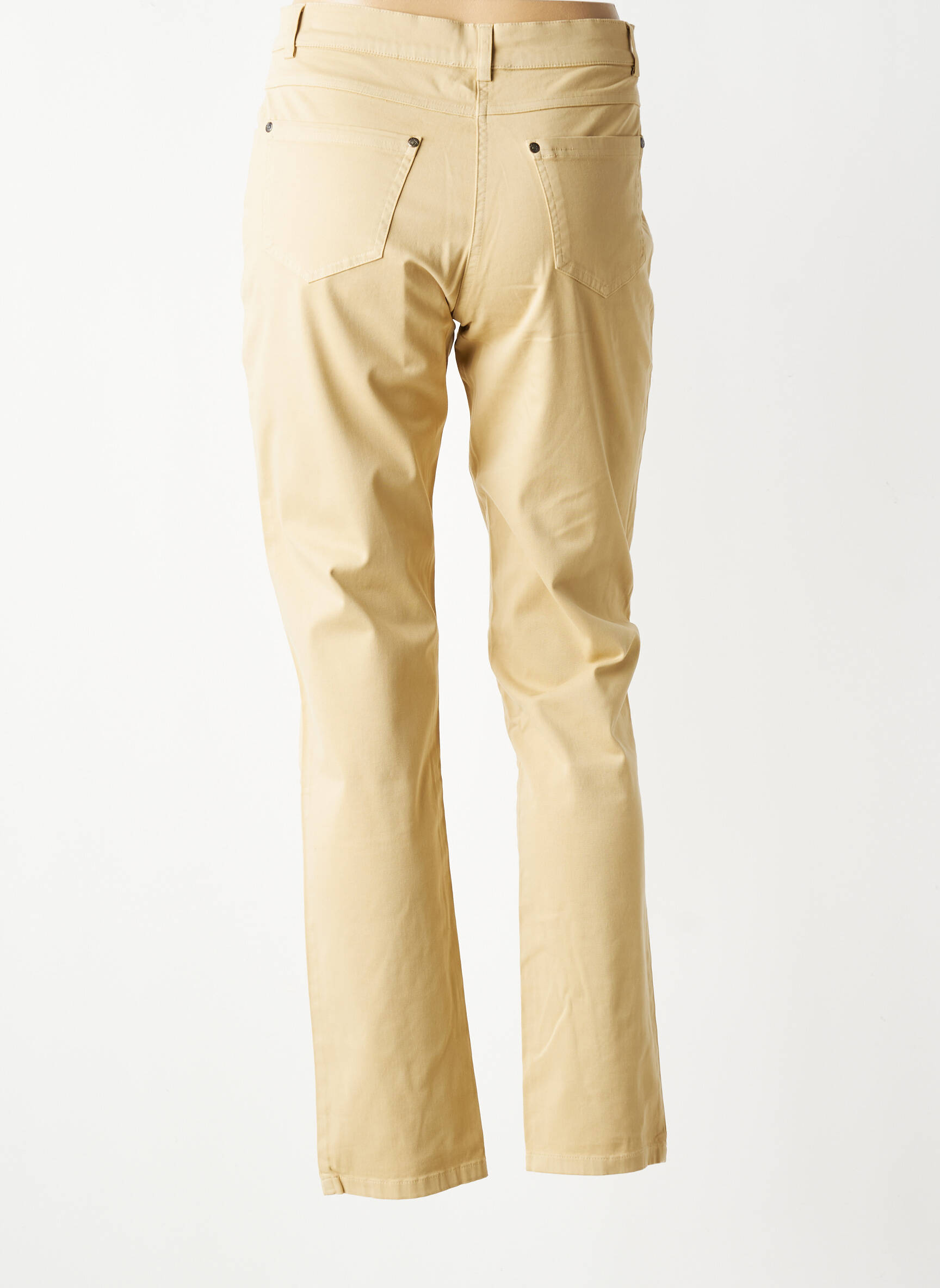 Pantalon slim tissage popeline taille normale beige QUATTRO femme