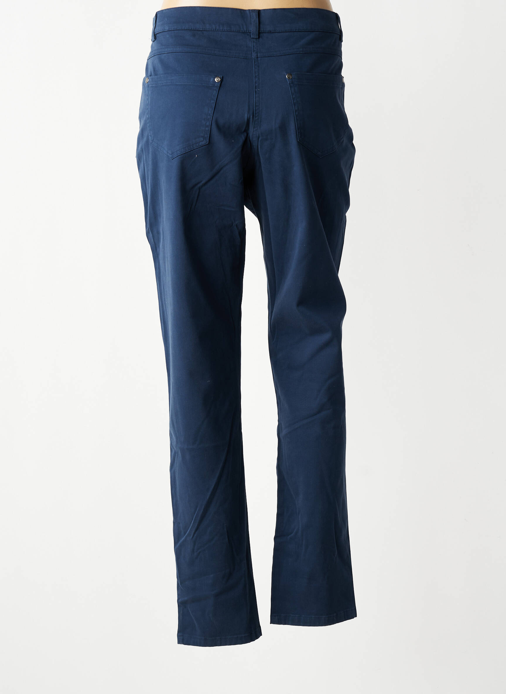 Pantalon slim tissage popeline taille normale bleu QUATTRO femme