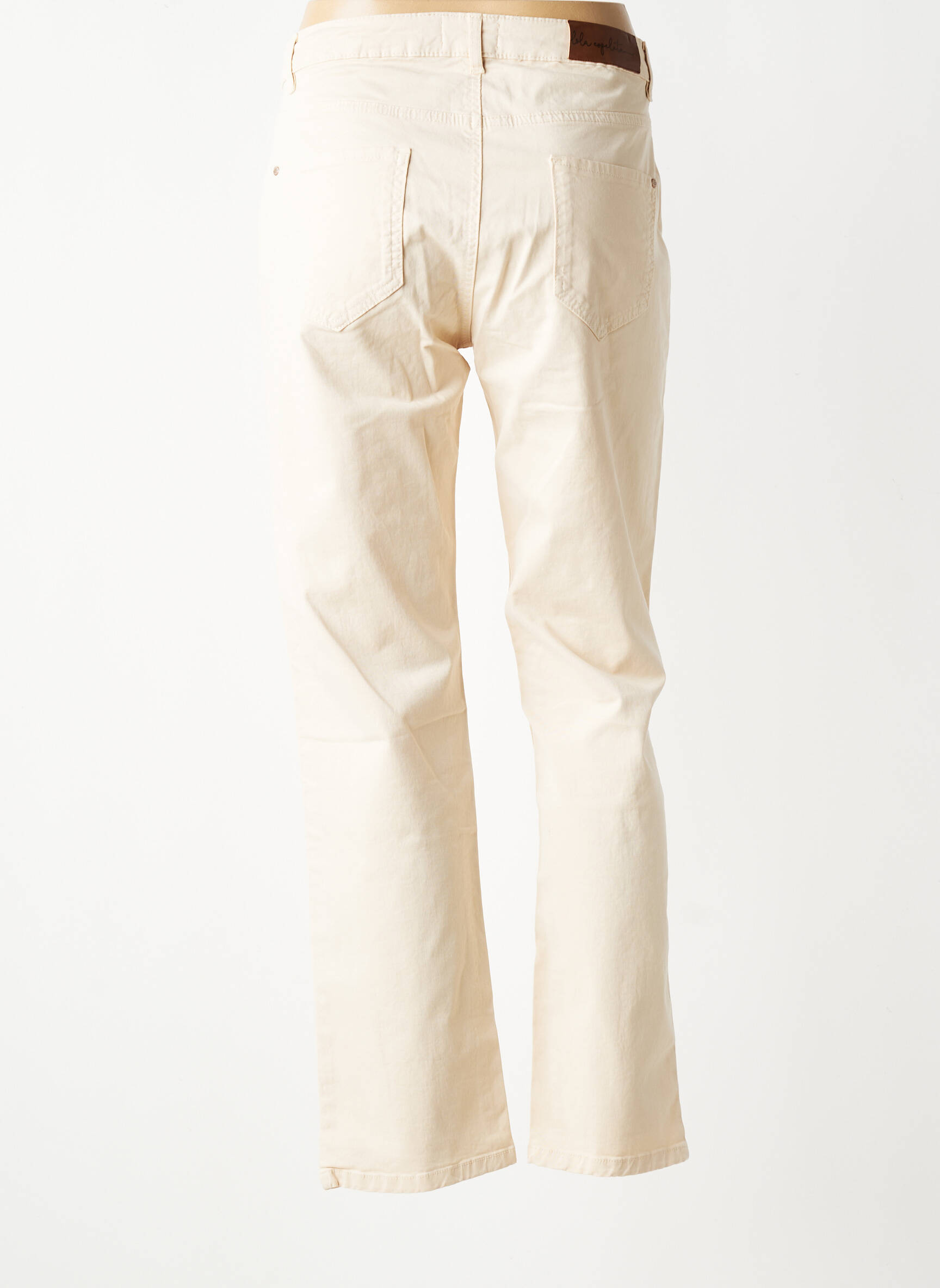 Pantalon droit tissage popeline taille normale beige LOLA ESPELETA femme