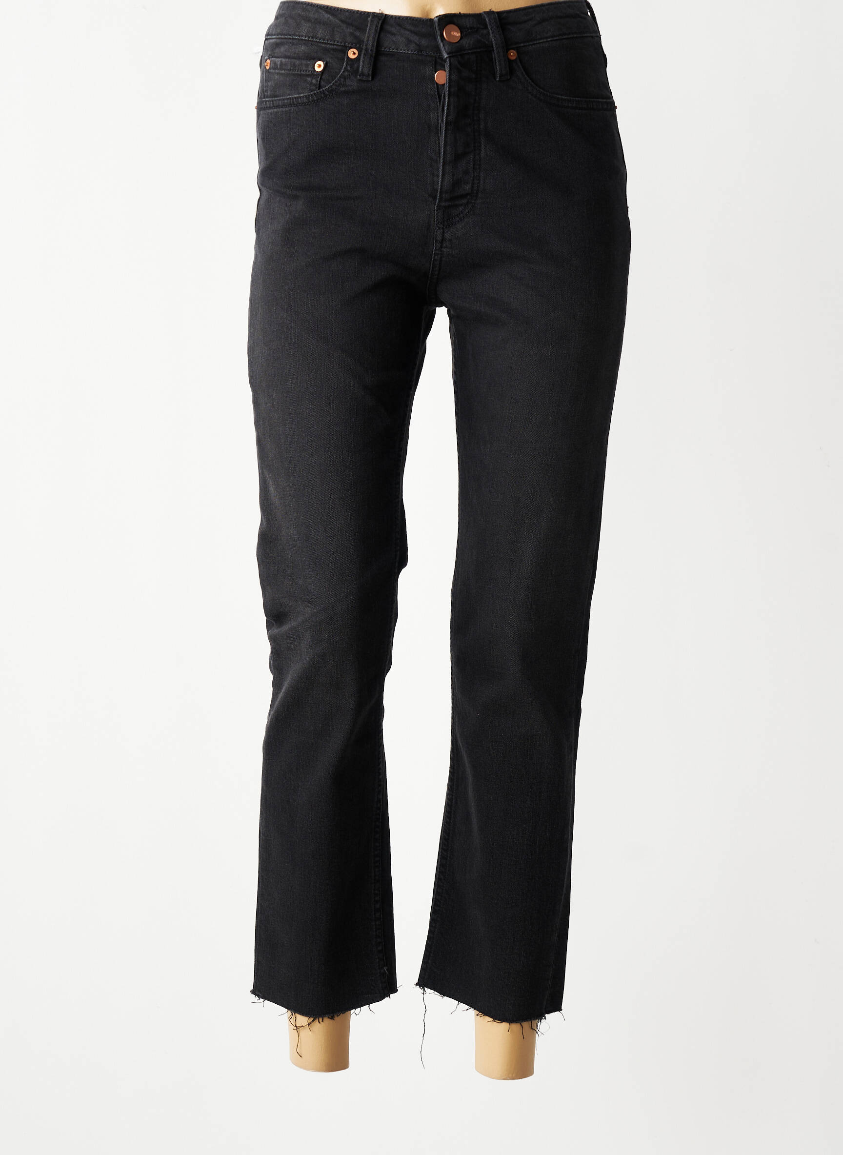Jeans coupe slim taille haute taille haute noir REIKO femme