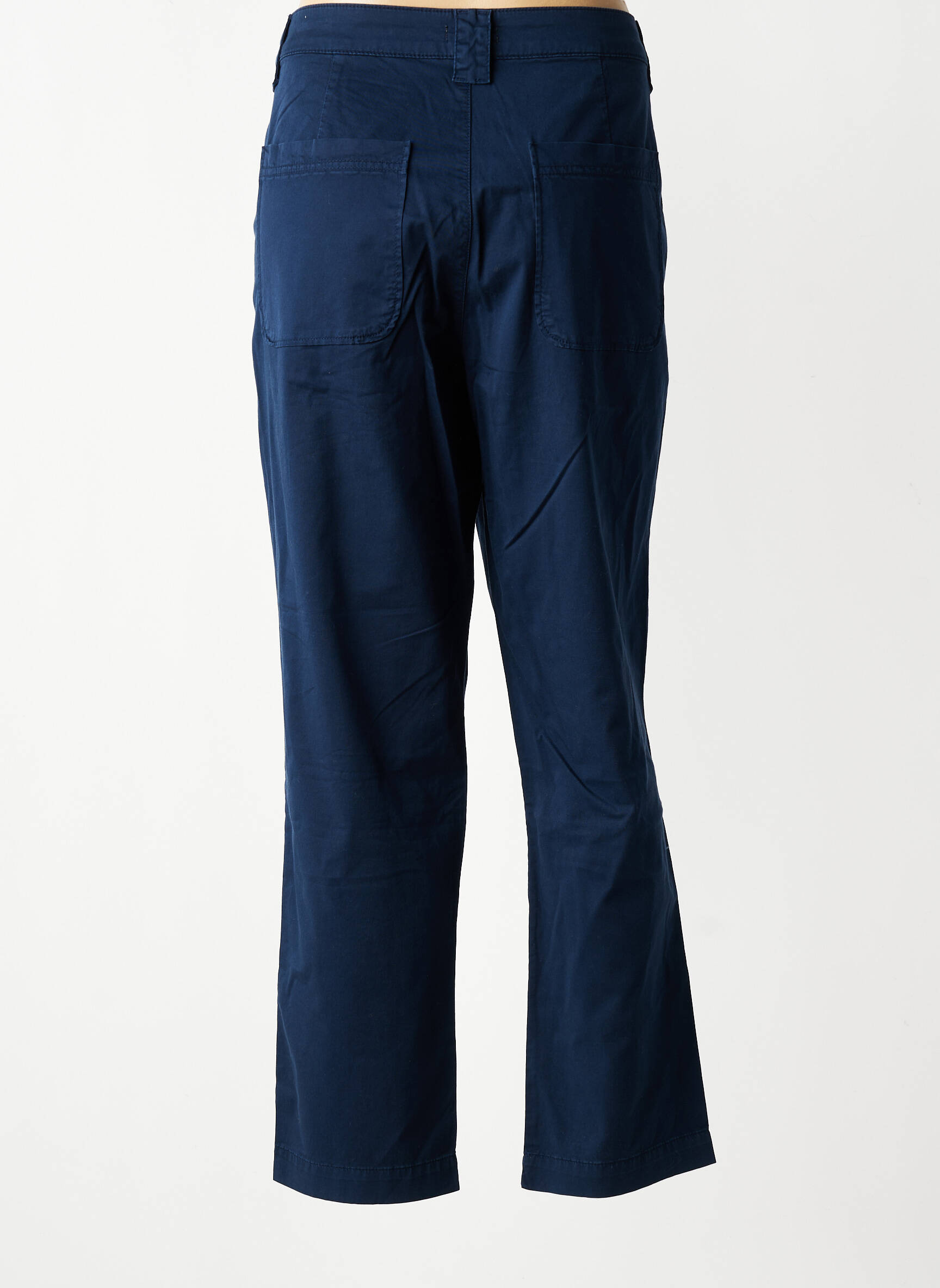 Pantalon droit tissage popeline taille normale bleu KANOPE femme