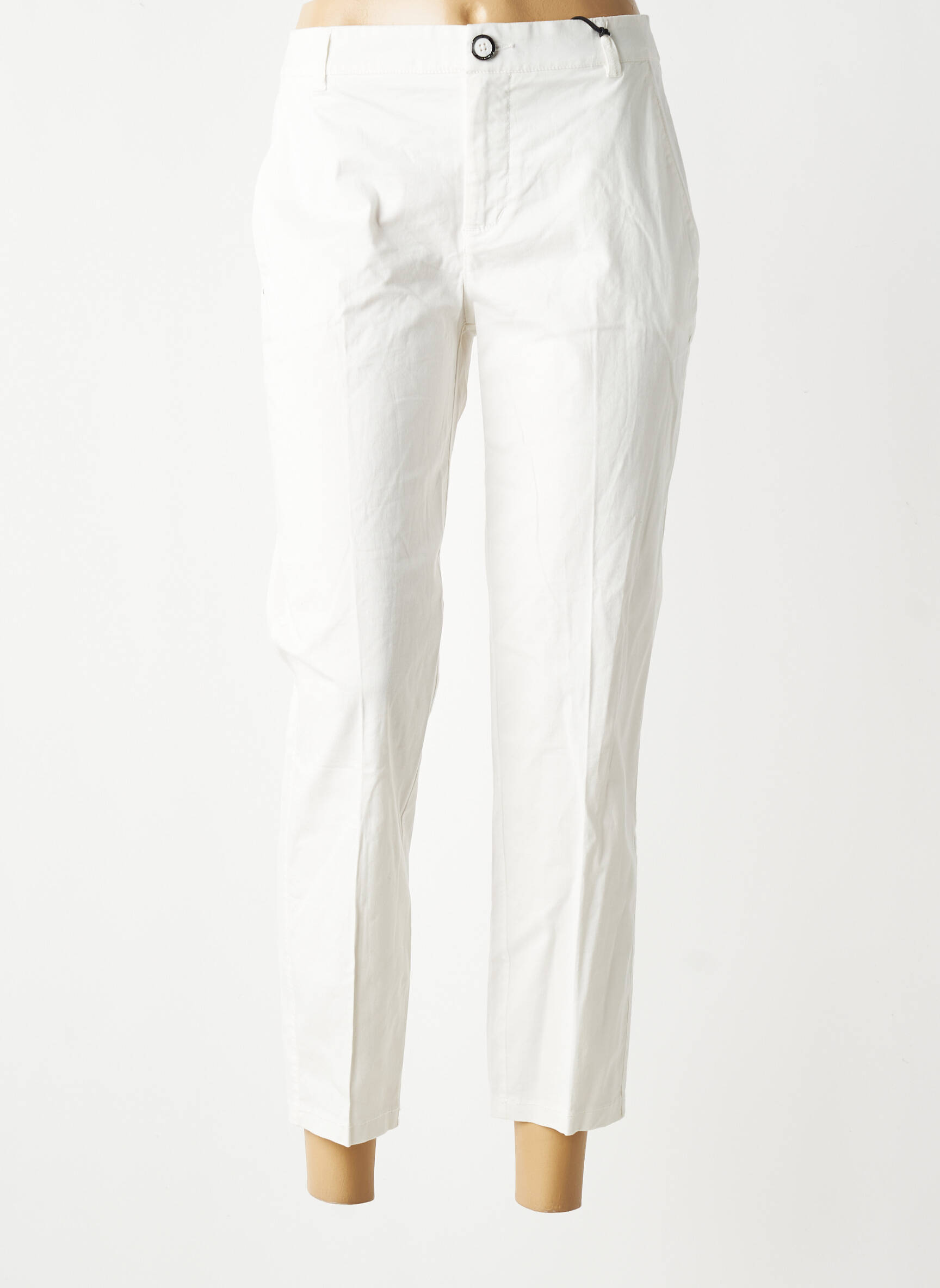 Pantalon chino tissage popeline taille normale blanc STREET ONE femme