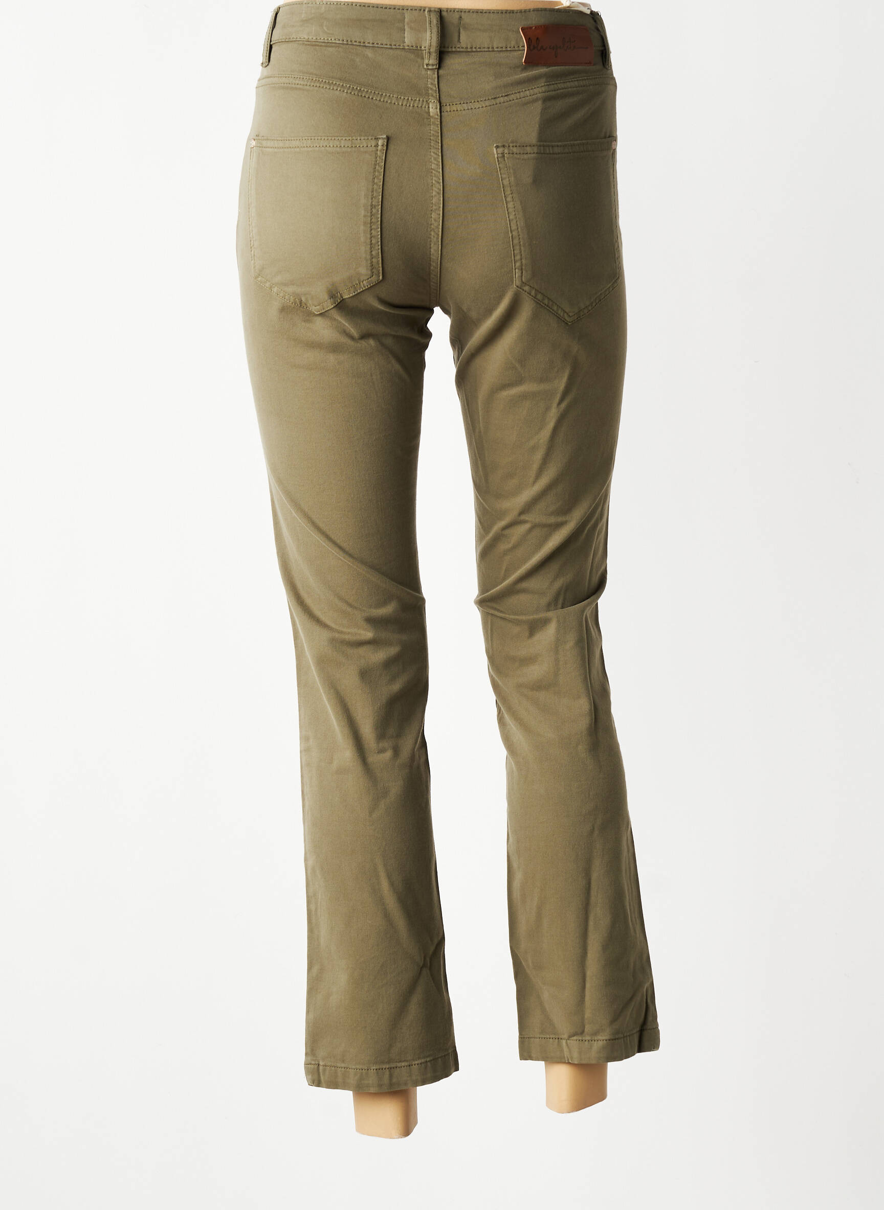 Pantalon slim taille haute taille haute vert LOLA ESPELETA femme